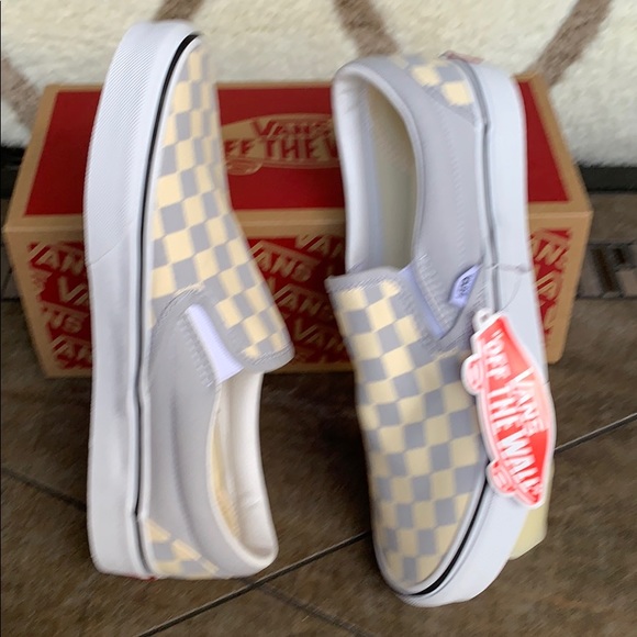VANS CLASSIC SLIP ON CHECKERBOARD GREY DAWN men’s - Picture 2 of 16
